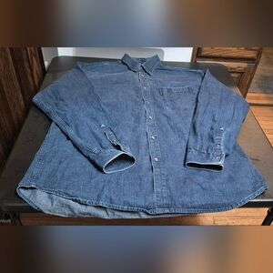 Men's size 2X Tall Columbia denim button closure shirt